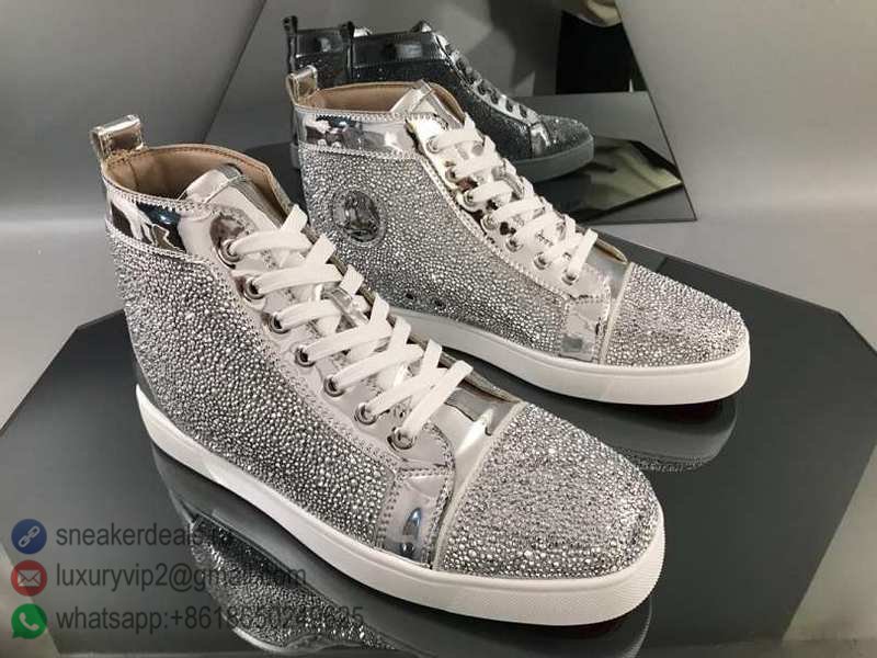 CHRISTIAN LOUBOUTIN UNISEX HIGH SNEAKERS SILVER D8010330